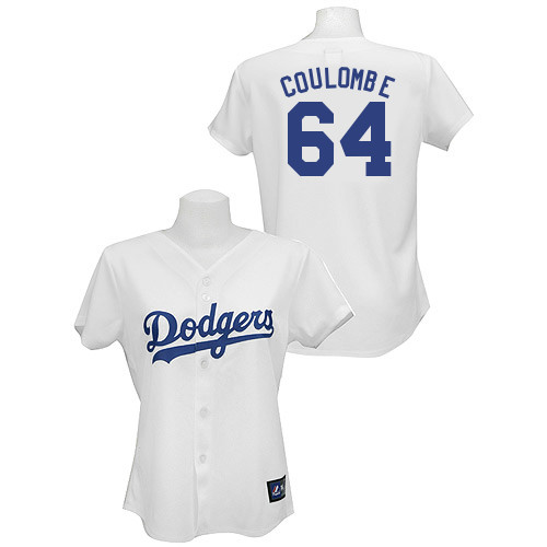 Daniel Coulombe #64 mlb Jersey-L A Dodgers Women's Authentic Home White Baseball Jersey